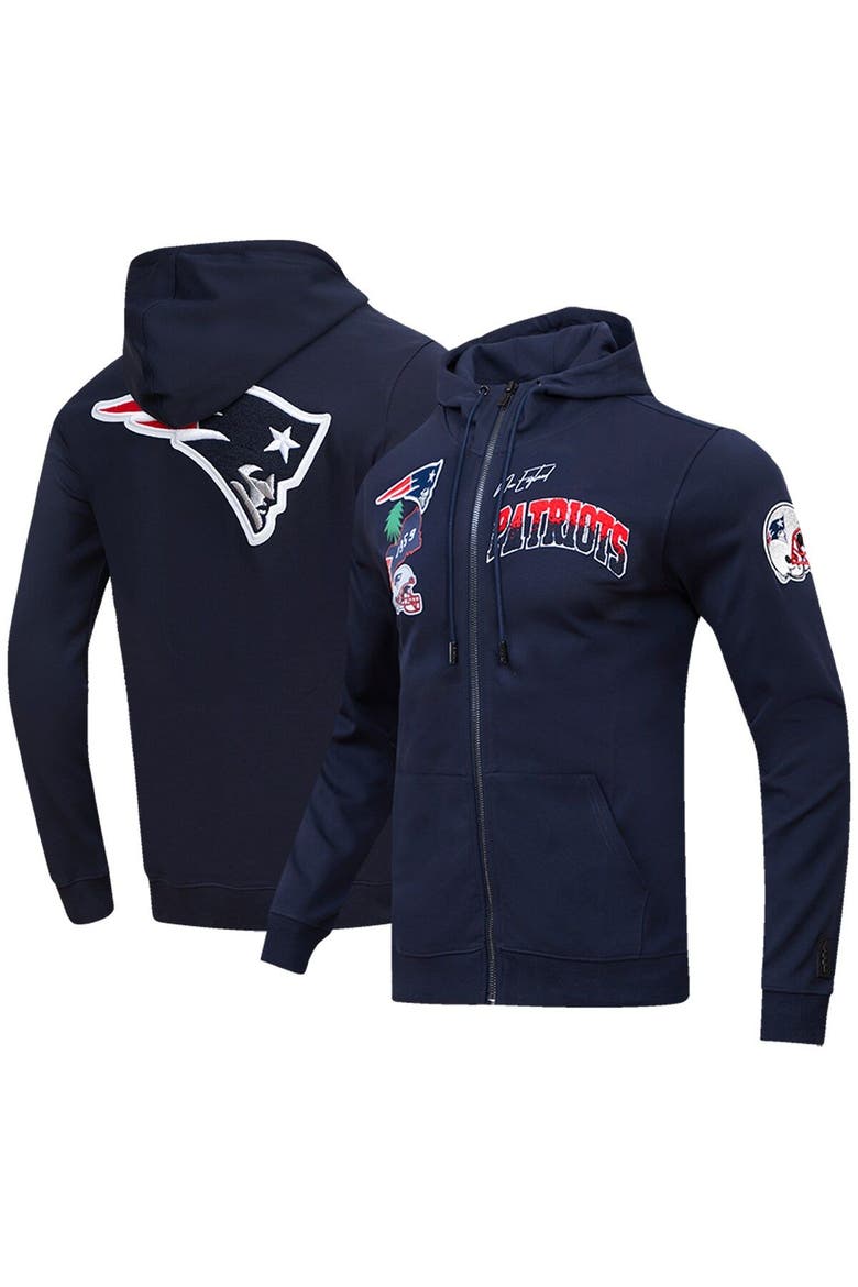 Men's Pro Standard Navy New England Patriots Hometown Full-Zip Hoodie, Main, color, Navy