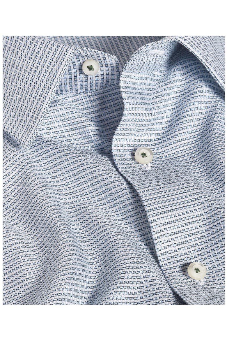 Trim Fit Micro Dobby Dress Shirt, Alternate, color, GREEN/ SKY