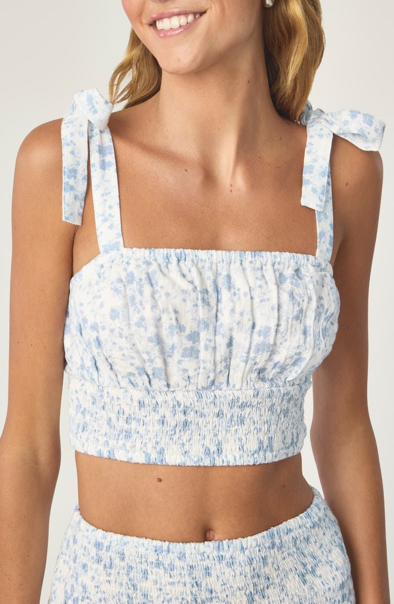 Florence by Mills Smocked Crop Camisole, Alternate, color, Blue Floral White Green