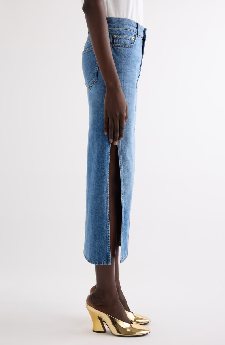 Givenchy Side Slit Long Denim Skirt, Alternate, color, Medium Blue