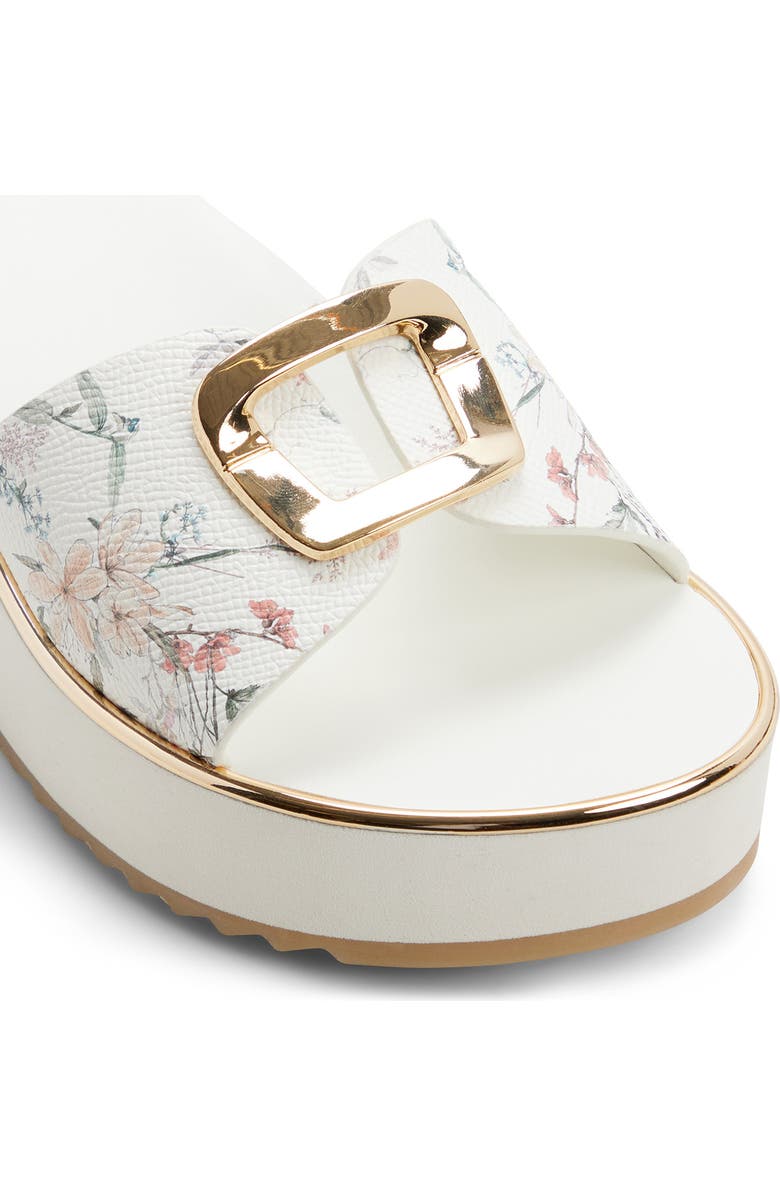 ALDO Menhaden Platform Wedge Slide Sandal, Alternate, color, White Multi