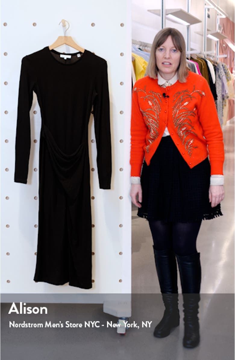 Drape Long Sleeve Midi Dress, sales video thumbnail