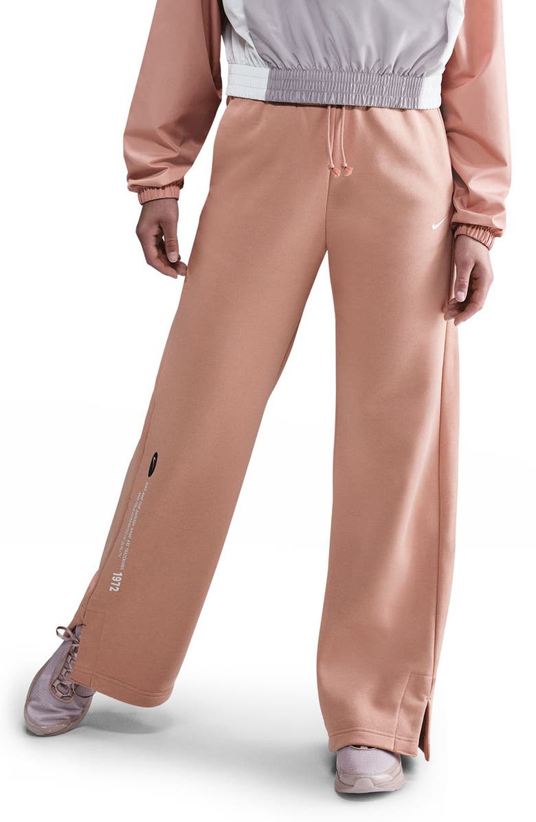 Nike Wide Leg Pants, Main, color, Rose Gold/ Sail