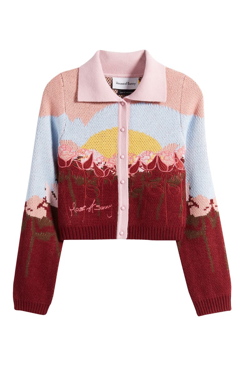 Garden of Eden Tripper Intarsia Cardigan, Alternate, color, MULTI