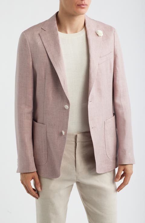 Hanry Slim Fit Pink Mélange Linen Blend Sport Coat