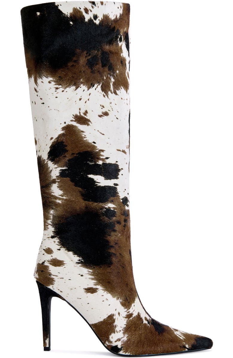 AZALEA WANG Syreali Genuine Leather Stiletto Boot, Main, color, Cow