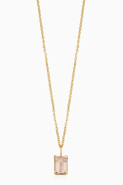 14K Gold Date Me Birthstone Pendant Necklace