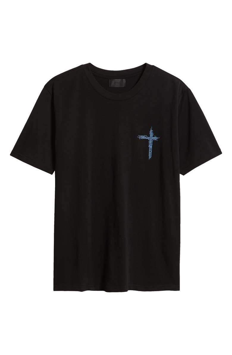 RtA Liam Black Circuit Cross Graphic T-Shirt, Alternate, color, Black Circuit Cross