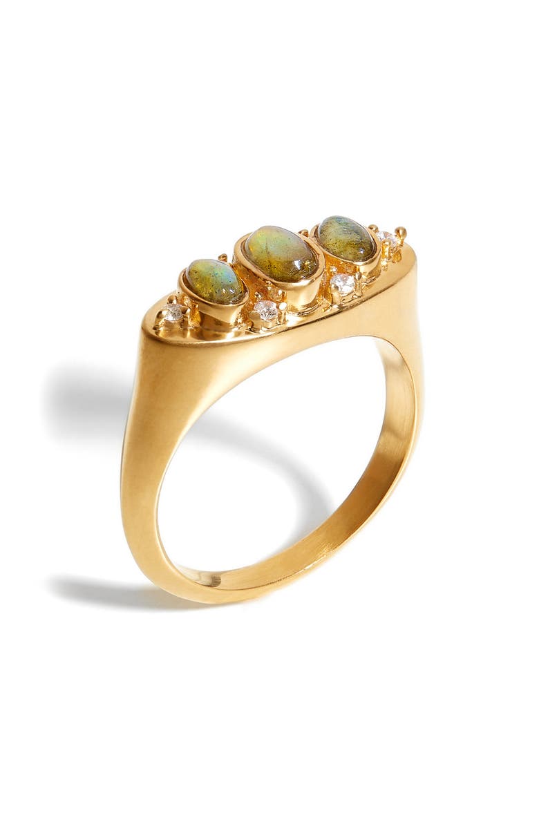 Missoma x Harris Reed Labradorite Signet Ring, Main, color, 