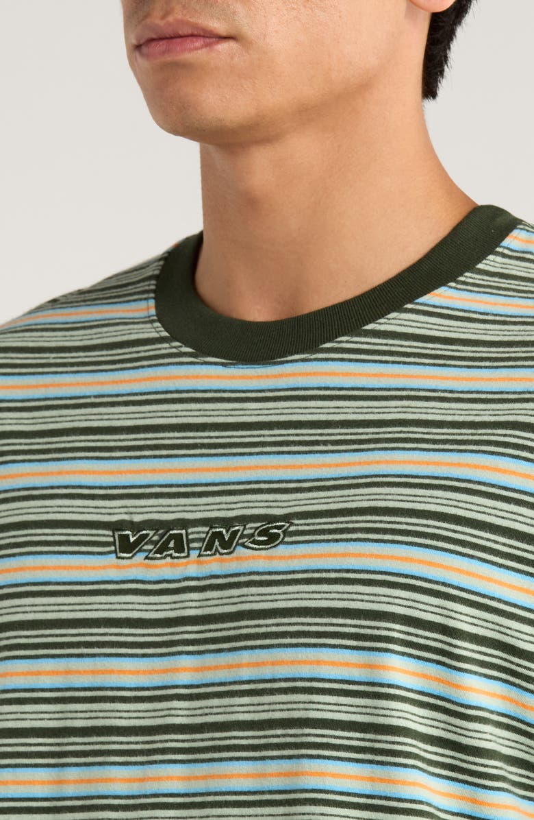 Vans Cameron Stripe Cotton T-Shirt, Alternate, color, Gray Olive