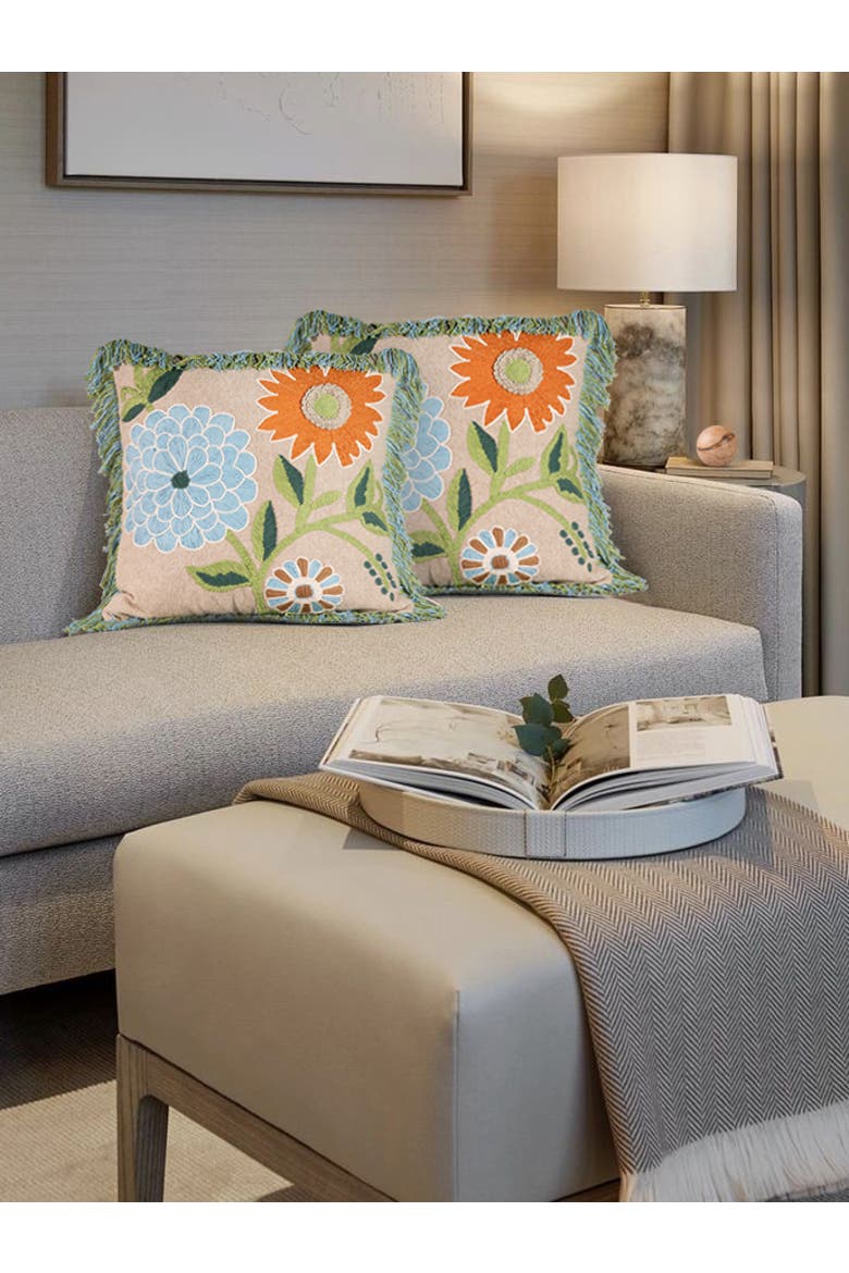 Montana Throw Pillow Cover, Alternate, color, Multicolored