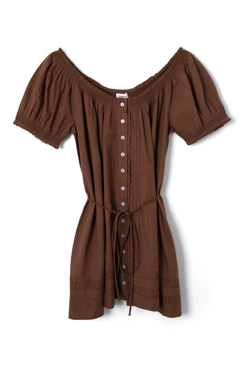 Jayne Organic Cotton Minidress, Alternate, color, CHOCOLATE