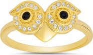 Queen Jewels Sterling Silver Owl CZ Ring