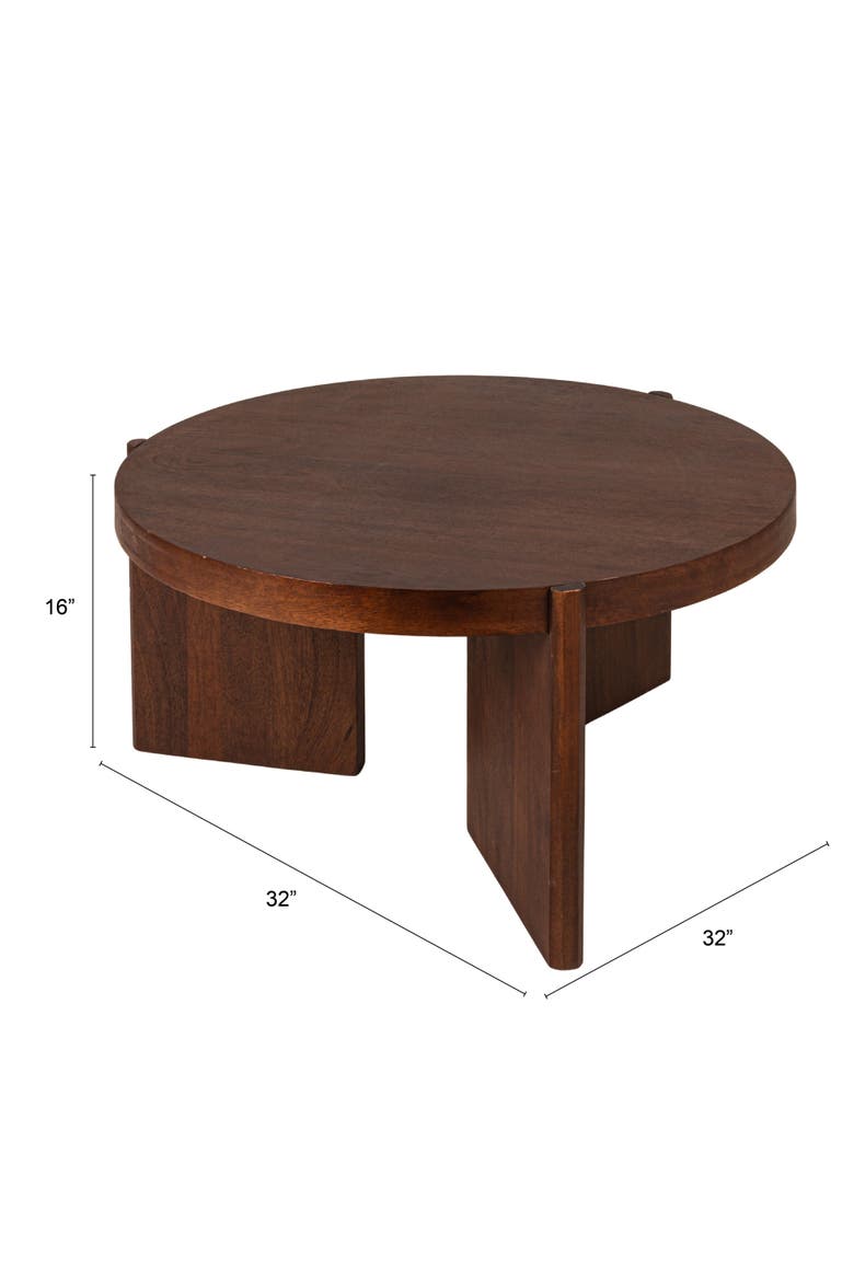 Round Coffee Table, Alternate, color, Brown