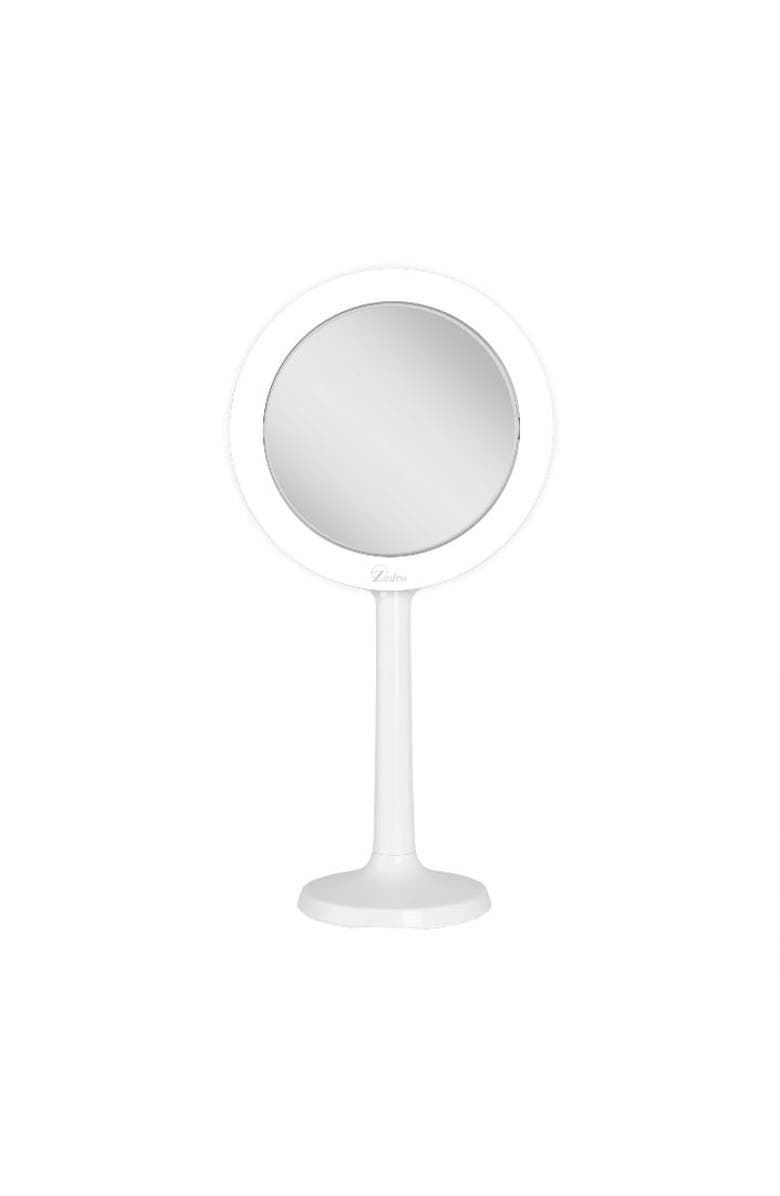 Zadro Hudson Lighted Makeup Mirror with 8X/1X Magnifications & Suction Cup, Main, color, White