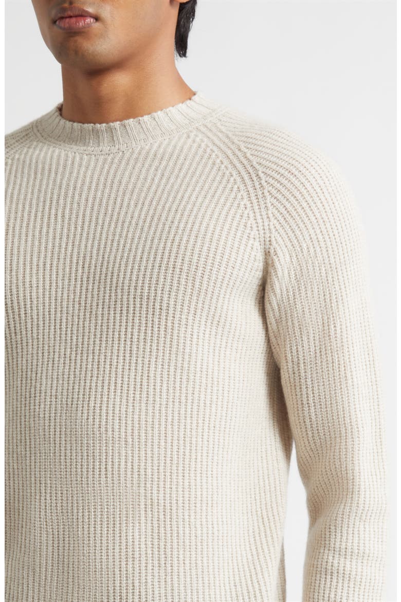 Oxnard Cashmere & Extrafine Merino Wool Rib Sweater, Alternate, color, PAMPAS