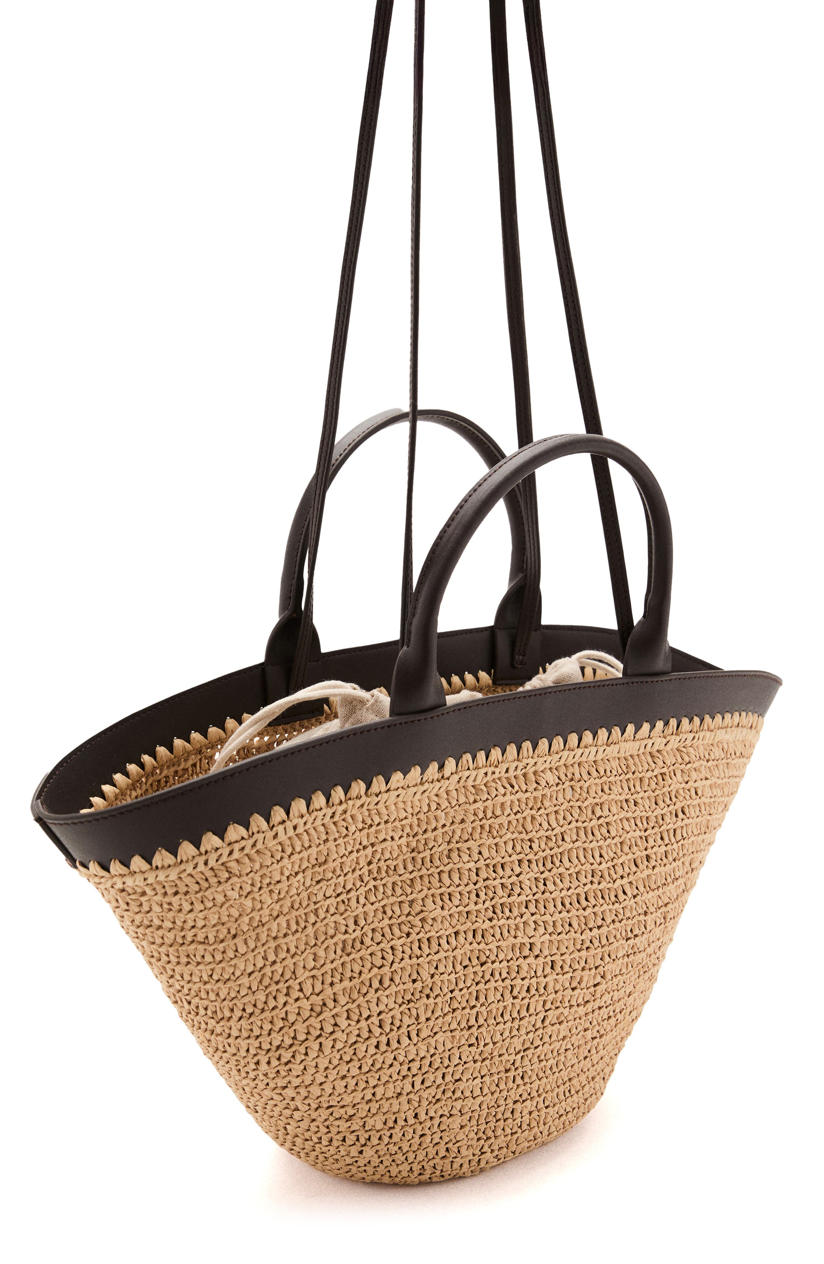 MANGO Woven Straw Tote, Alternate, color, 