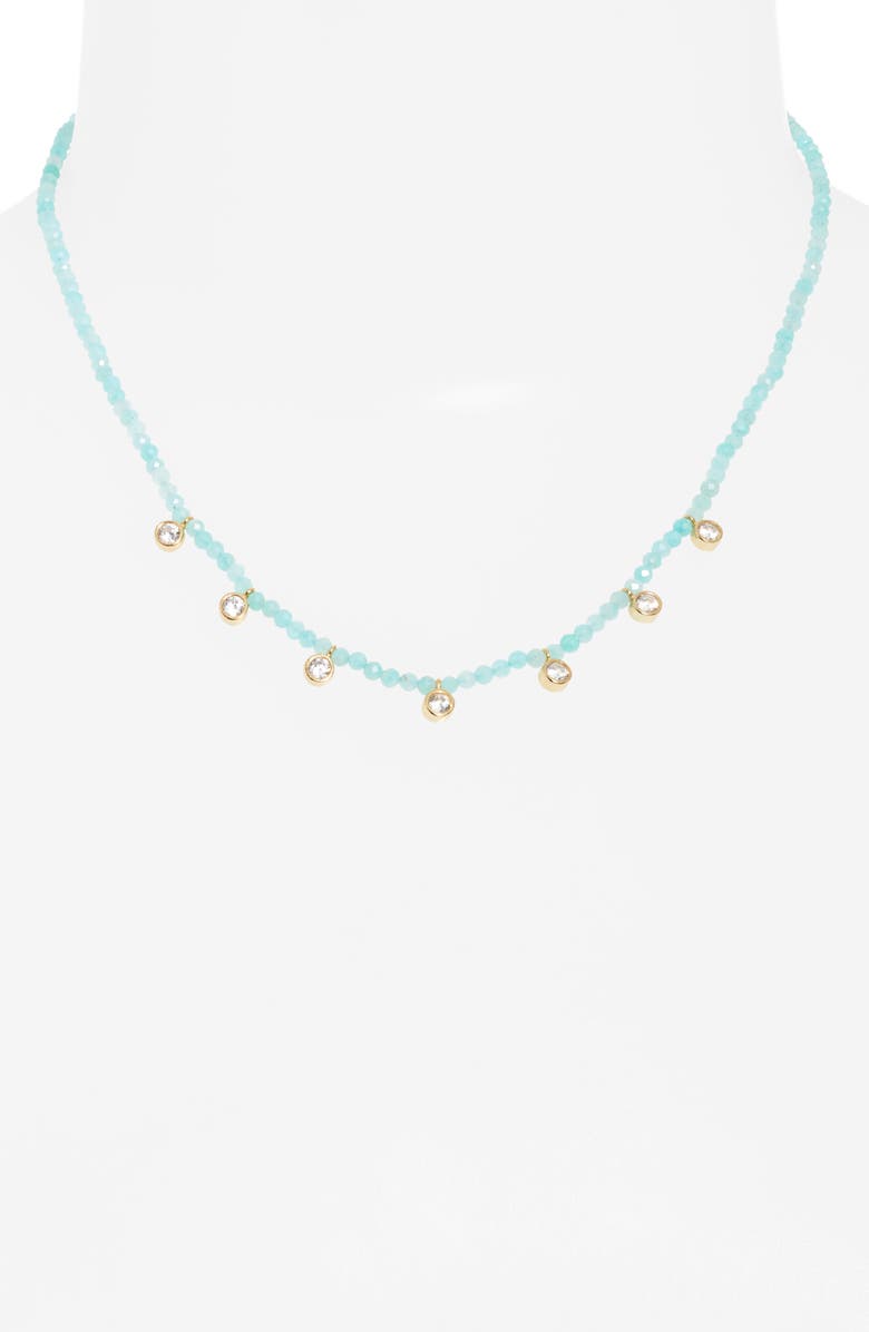 Argento Vivo Sterling Silver Beaded Bezel Charm Necklace, Alternate, color,