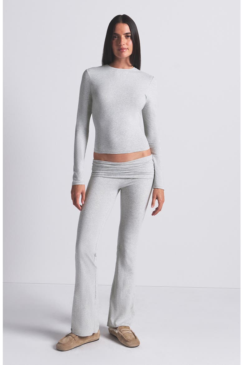 Stretch Cotton Jersey Long Sleeve T-Shirt, Alternate, color, LIGHT HEATHER GREY