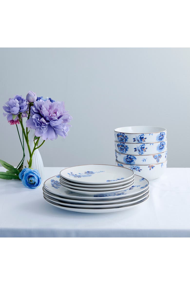 Viola Porcelain 24-Piece Dinnerware Set, Alternate, color, Blue
