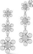 GLAZE JEWELRY Pavé Cubic Zirconia Flower Drop Earrings