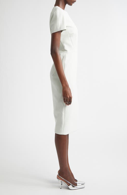 Victoria Beckham Fitted Double Crepe T-shirt Dress In Green