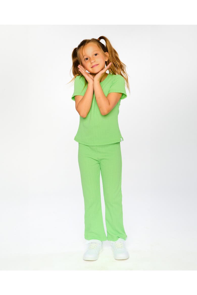 Crinkle Jersey Flared Bottom Leggings, Alternate, color, Mint Green