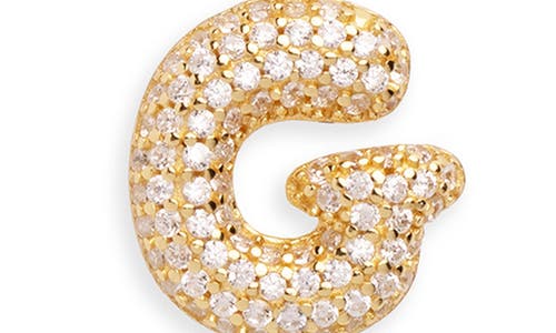 Argento Vivo Sterling Silver Cubic Zirconia Bubble Inital Pendant Necklace In Gold