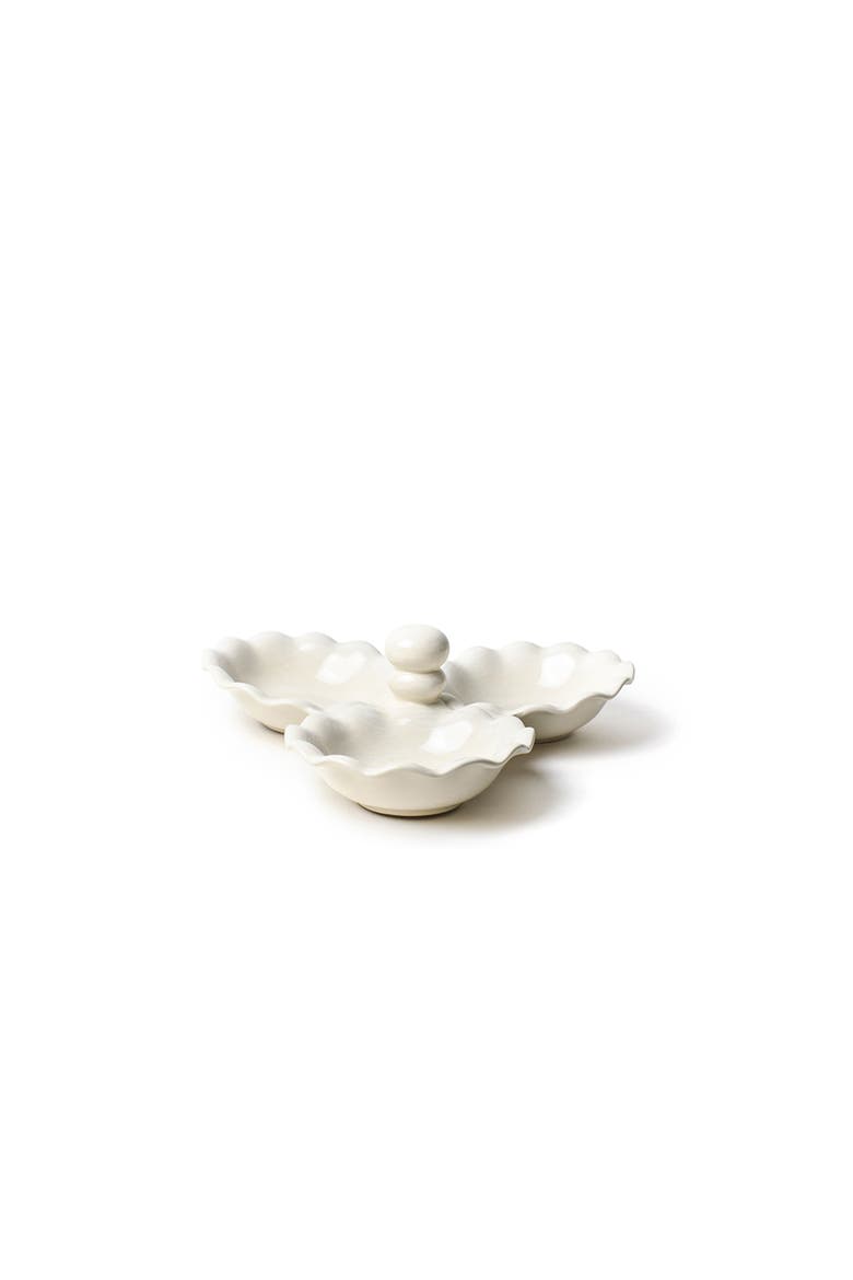 Signature White Ruffle Three Bowl Server, Main, color, White