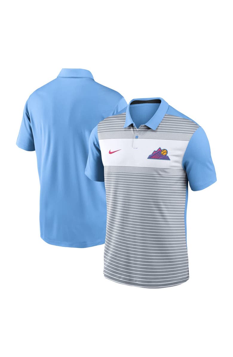 Nike Men's Nike Gray/Light Blue Colorado Rockies 2025 City Connect Fashion Legacy Icon Vapor Performance Polo, Main, color,