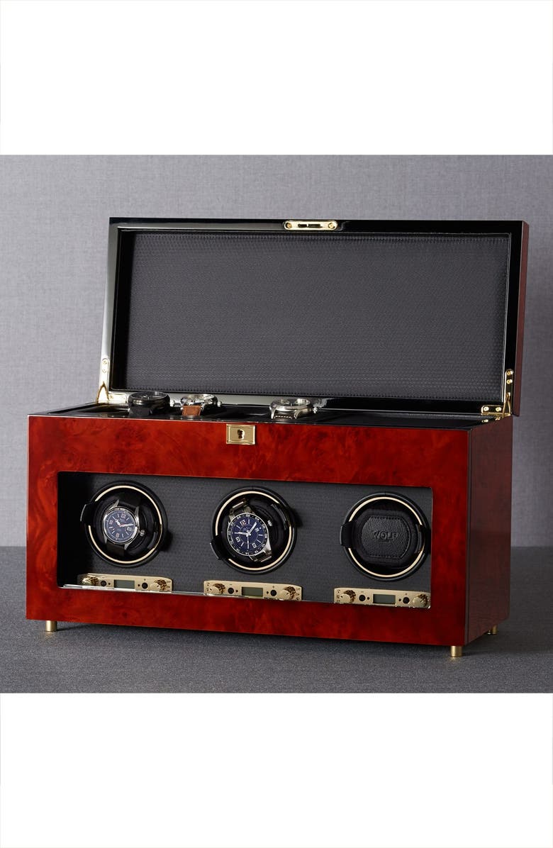WOLF 'Savoy' Triple Watch Winder & Case, Alternate, color,