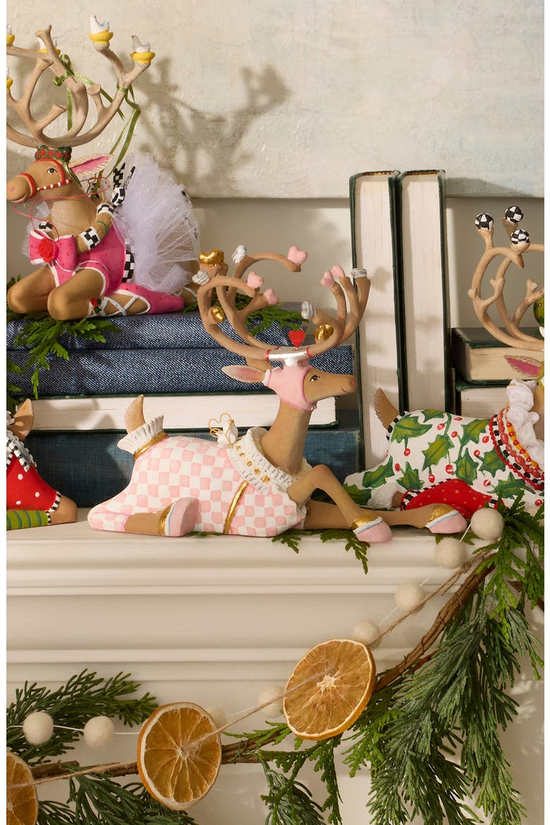 Dash Away Reindeer Ornament, Alternate, color, PINK