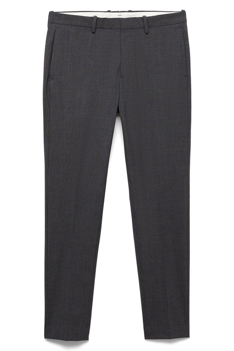 Prince of Wales Check Super Slim Fit Stretch Pants, Alternate, color, MEDIUM HEATHER GREY