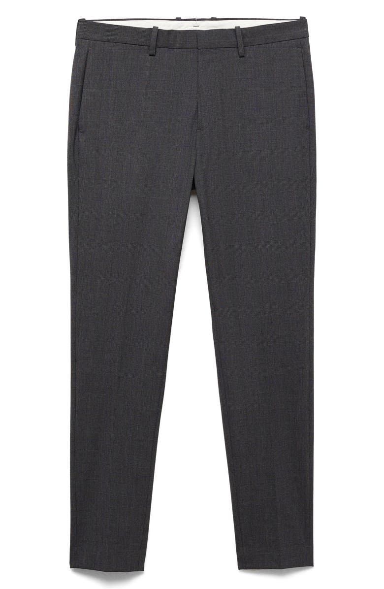 MANGO Prince of Wales Check Super Slim Fit Stretch Pants, Alternate, color, Medium Heather Grey