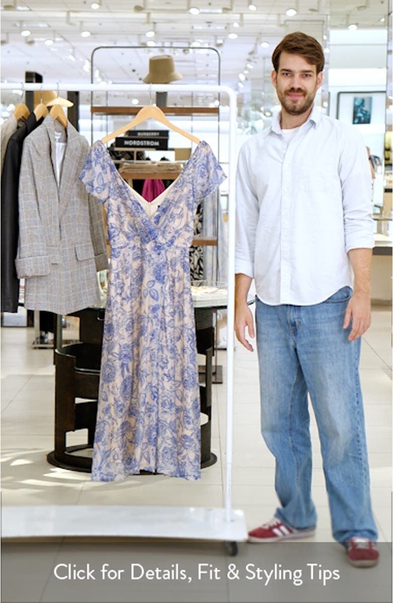 April Floral Chiffon Fit & Flare Midi Dress, sales video thumbnail