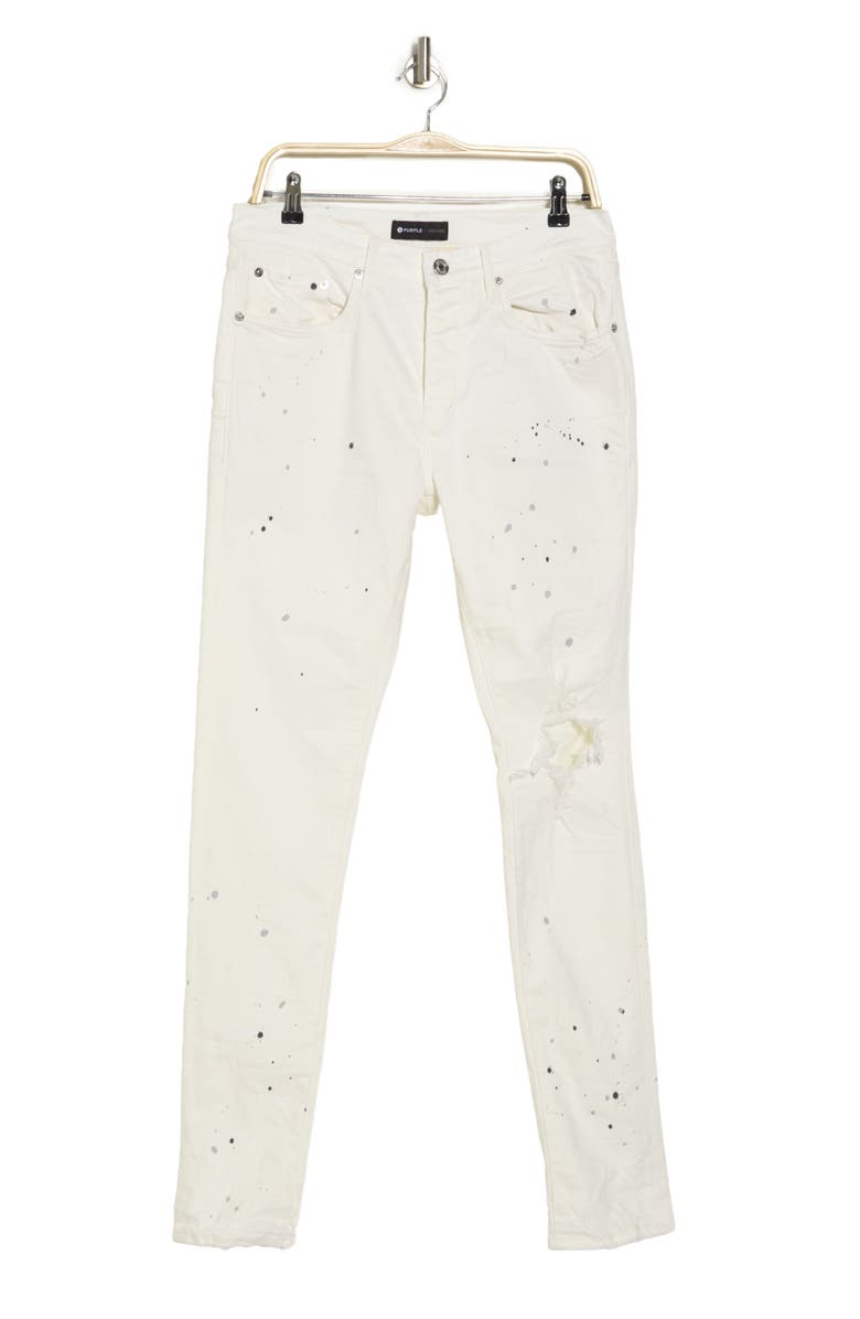 PURPLE BRAND Low Rise Skinny Jeans, Alternate, color, Optic White Paint Blowout