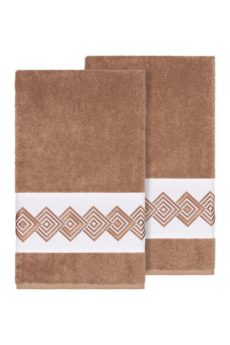 Noah Embellished Bath Towel - Set of 2 - Latte, Alternate, color, LATTE