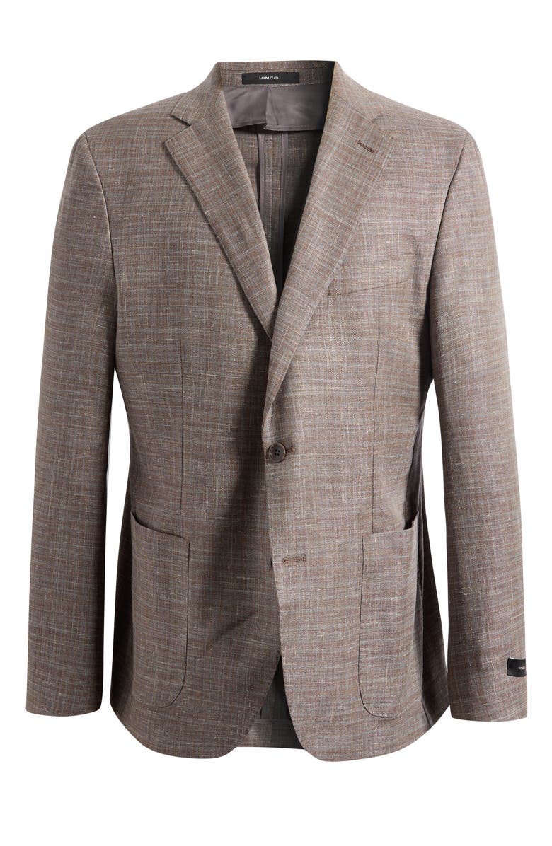 Vince Icon Relaxed Fit Red Mélange Cotton & Silk Blend Sport Coat, Main, color, Tan