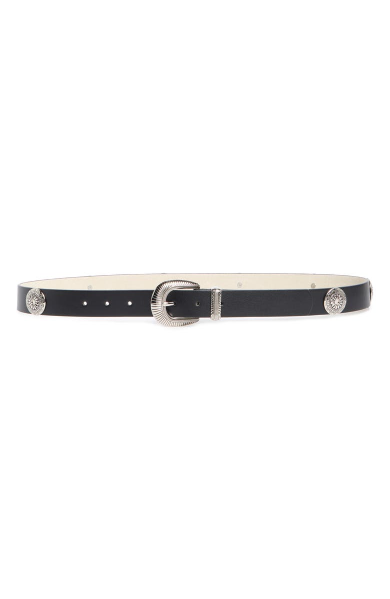 Vince Camuto Ribbed Buckle & Keeper Belt, Main, color, 