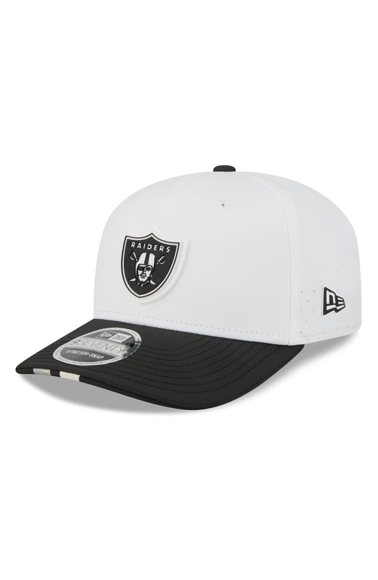 New Era Men's New Era White/Black Las Vegas Raiders 2025 NFL Training Camp 9SEVENTY Adjustable Hat, Main, color, White