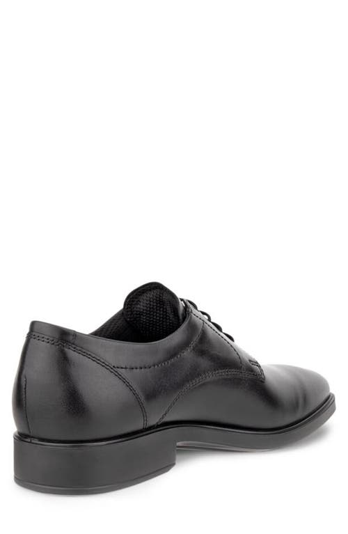Ecco Metropole Milan Plain Toe Derby In Black