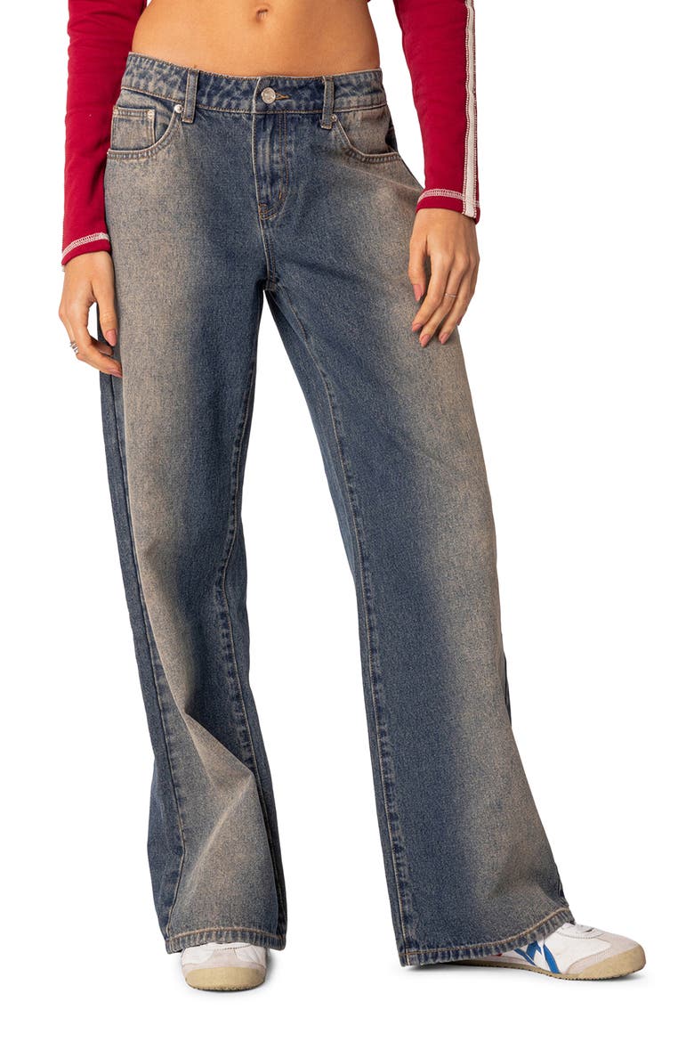 Raelynn Wide Leg Jeans, Main, color, BLUE/ BROWN-WASHED