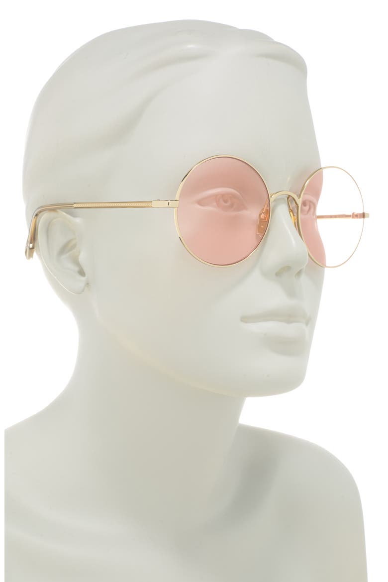 56mm Double Layer Round & Square Sunglasses, Alternate, color, GOLD BROWN