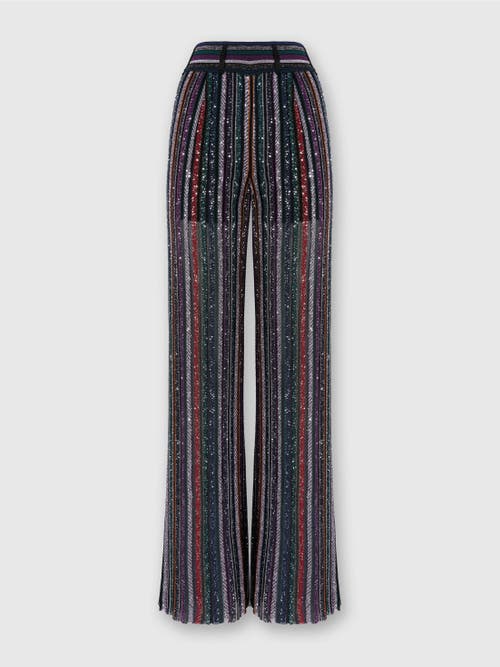 Missoni Herringbone-striped Sequin-embellished Trousers In Multi