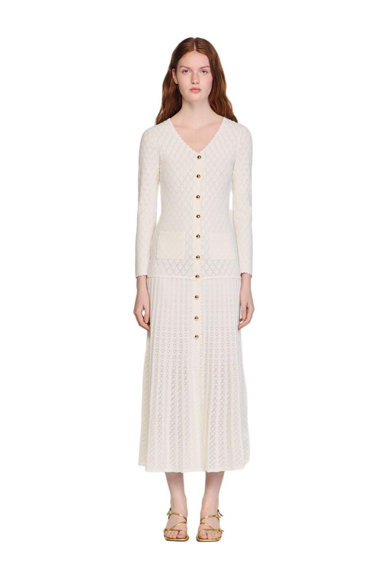 Fancy knit maxi dress, Main, color, Ecru