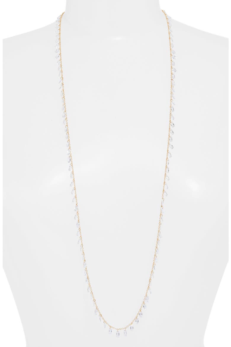 Dainty Cubic Zirconia Shaky Layered Necklace, Alternate, color, CLEAR- GOLD