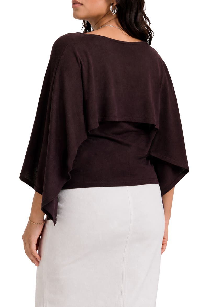 Noble Cape Dolman Top, Alternate, color, RAISIN