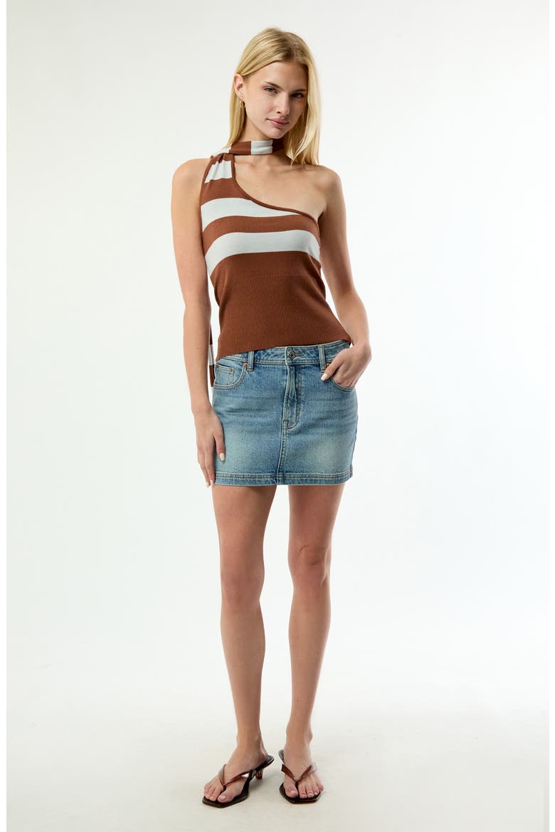 Vanessa Scarf Knit Top, Alternate, color, BROWN