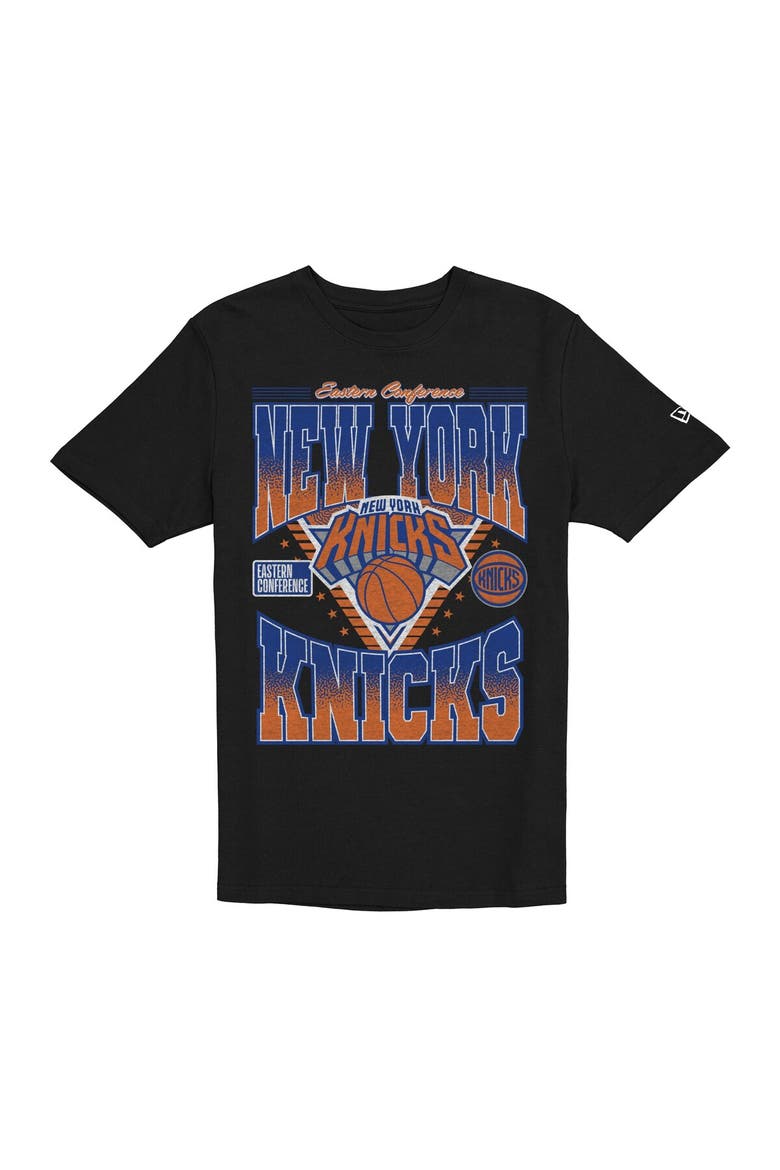 Men's New Era Black New York Knicks Old School T-Shirt T-Shirt, Main, color, Black