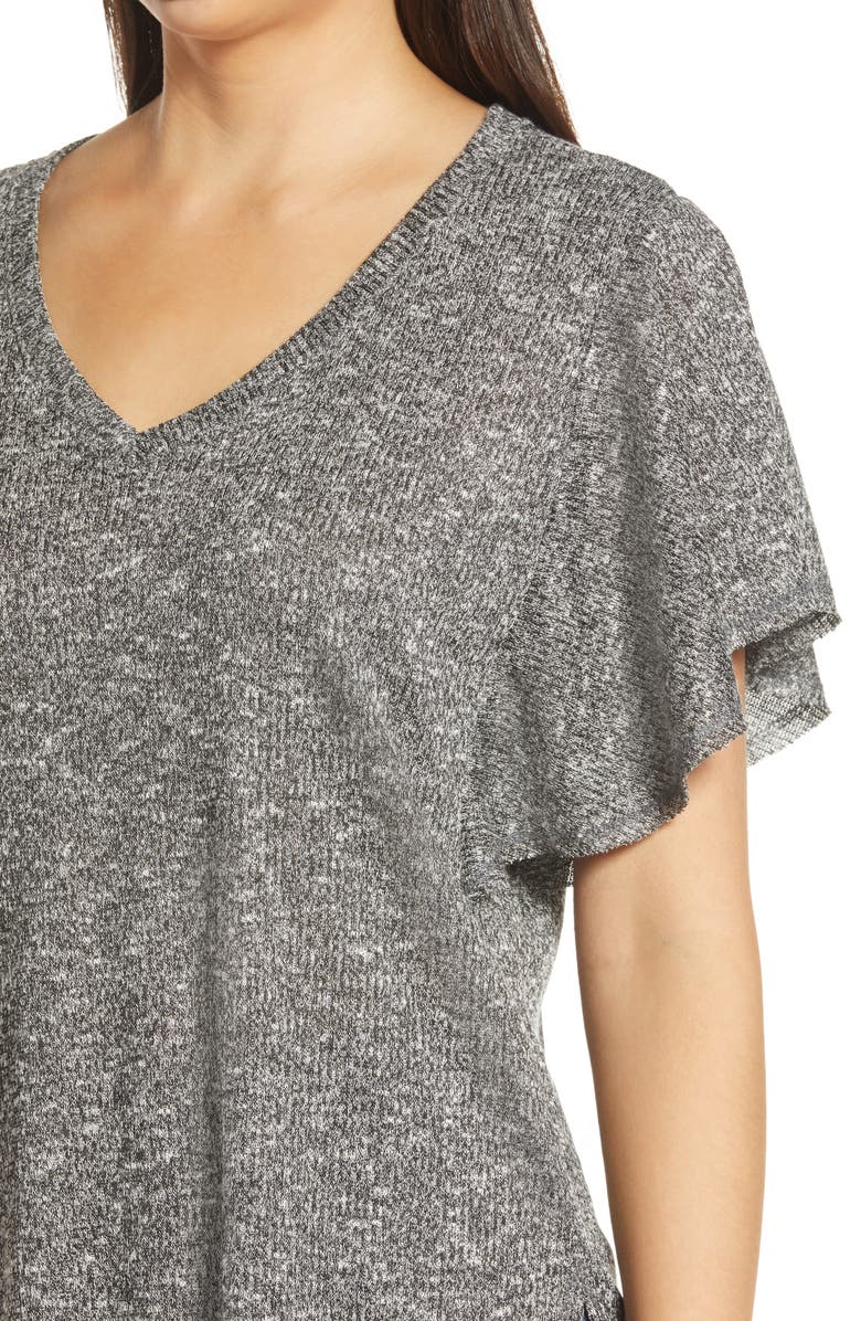 Bobeau Hacci Flutter Sleeve Top, Alternate, color,